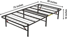 Load image into Gallery viewer, 14&quot; Strong Twin High Profile Modern Folding Platform Metal Bed Frame Mattress Foundation Fold
