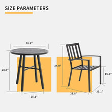 Load image into Gallery viewer, NEW! 3pc Outdoor Bistro Set, All Weather Metal Frame Table and Chairs, Patio Furniture Dining Set
