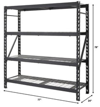 Load image into Gallery viewer, Hefty 4-Tier Heavy Duty Steel Garage Storage Shelving

