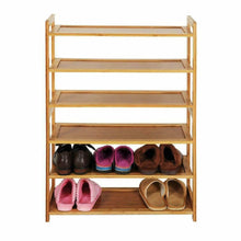 Load image into Gallery viewer, High Quality 6 Tier Wood Bamboo Shelf Entryway Storage Shoe Rack Home Furniture
