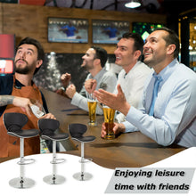 Load image into Gallery viewer, Set of 2 Bar Stools Black PU Leather Modern Hydraulic Swivel Dinning Chair
