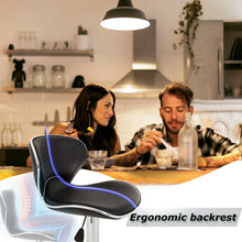 Load image into Gallery viewer, Set of 2 Bar Stools Black PU Leather Modern Hydraulic Swivel Dinning Chair
