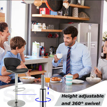 Load image into Gallery viewer, Set of 2 Bar Stools Black PU Leather Modern Hydraulic Swivel Dinning Chair
