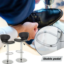 Load image into Gallery viewer, Set of 2 Bar Stools Black PU Leather Modern Hydraulic Swivel Dinning Chair
