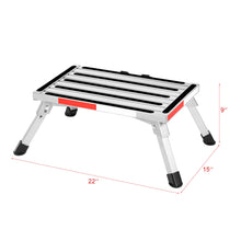 Load image into Gallery viewer, Folding Aluminum Platform Step Stool RV Camper Ladder Reflective Stripe w/Handle
