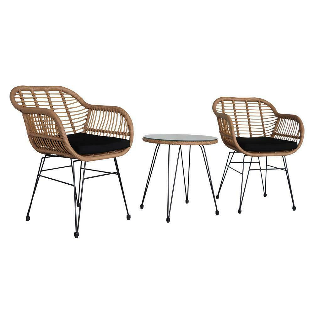 Gorgeous 3piece Wicker Rattan Patio Outdoor Furniture Conversation Bistro Set