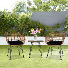 Load image into Gallery viewer, Gorgeous 3piece Wicker Rattan Patio Outdoor Furniture Conversation Bistro Set
