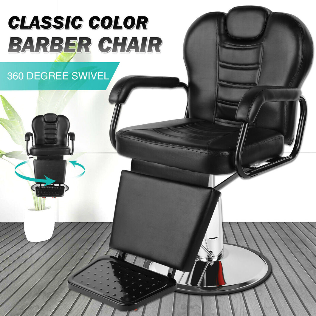 Reclining All Purpose Hydraulic Recline Barber Chair Salon Beauty Spa Heavy Duty Equipment