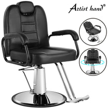 Load image into Gallery viewer, Reclining Barber Chair, All Purpose Hydraulic Salon Beauty Spa Chair, 360° Swivel, Black
