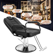 Load image into Gallery viewer, Reclining Barber Chair, All Purpose Hydraulic Salon Beauty Spa Chair, 360° Swivel, Black
