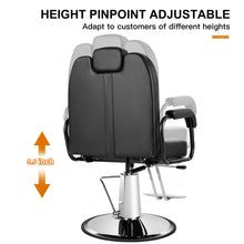 Load image into Gallery viewer, Reclining Barber Chair, All Purpose Hydraulic Salon Beauty Spa Chair, 360° Swivel, Black
