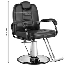 Load image into Gallery viewer, Reclining Barber Chair, All Purpose Hydraulic Salon Beauty Spa Chair, 360° Swivel, Black
