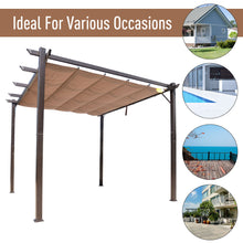 Load image into Gallery viewer, 10&#39; x 10&#39; Steel Outdoor Pergola Gazebo Backyard Canopy with Weather-Resistant Fabric Top Cover
