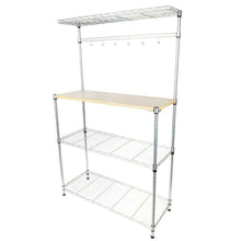 Load image into Gallery viewer, Stylish 4-Tier Baker&#39;s Rack Wood Table Kitchen Storage Rack Organizer Stand Shelves
