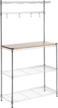 Load image into Gallery viewer, Stylish 4-Tier Baker&#39;s Rack Wood Table Kitchen Storage Rack Organizer Stand Shelves
