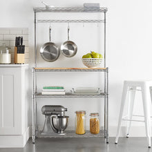 Load image into Gallery viewer, Stylish 4-Tier Baker&#39;s Rack Wood Table Kitchen Storage Rack Organizer Stand Shelves
