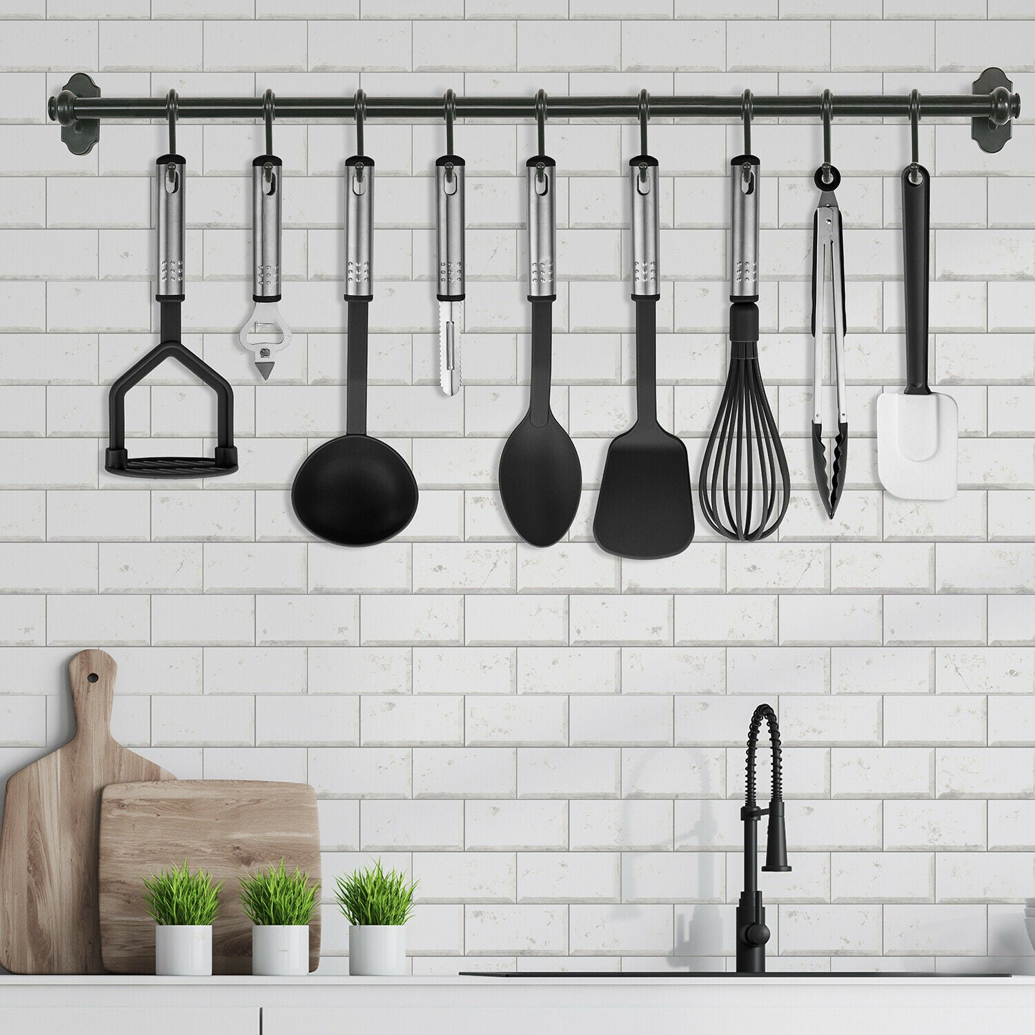 Kitchen Utensil Set, Nylon and Stainless Steel Cooking Utensils