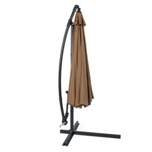 Load image into Gallery viewer, 10&#39; Ft Hanging Umbrella Patio Sun Shade Offset Outdoor UV Resistant w/ Base Tan
