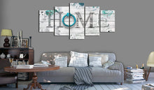 Load image into Gallery viewer, Dreamy Home 5 Panels Turquoise Canvas Print Painting Modern Wall Art Decoration 40&quot;W x 20&quot;H
