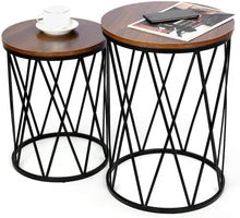 Load image into Gallery viewer, Set of 2 Modern Nesting Stackable End Tables
